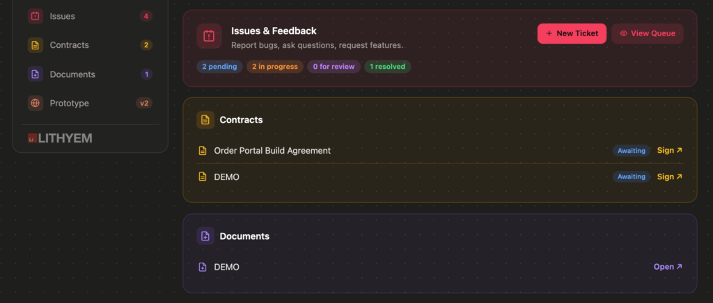 Client Delivery Platform: Contracts inside the client portal
