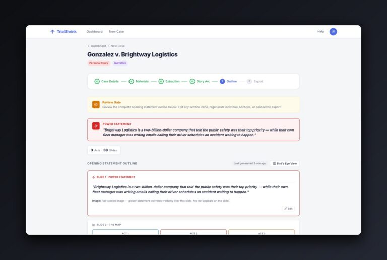 AI-driven Opening Statement Generator for Trial Attorneys