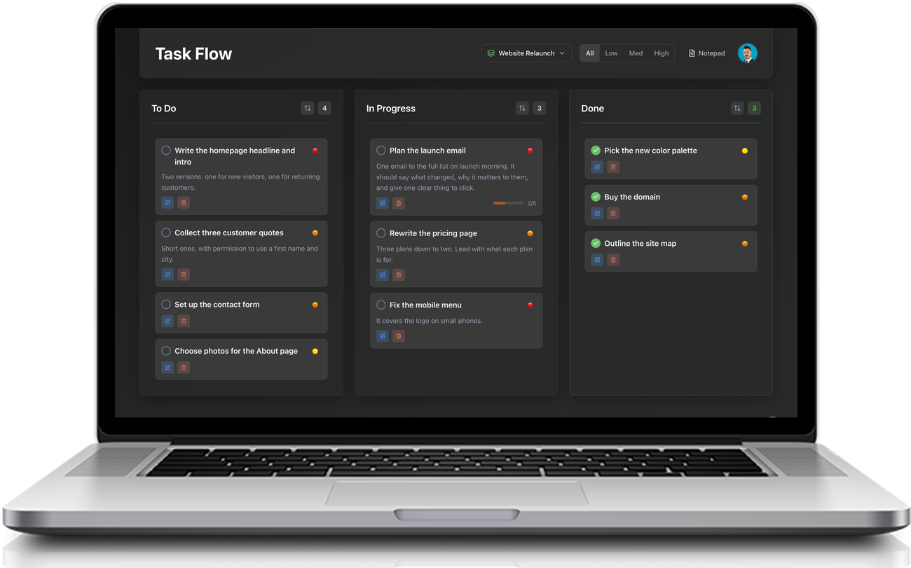 AI-Powered Task Board screenshot